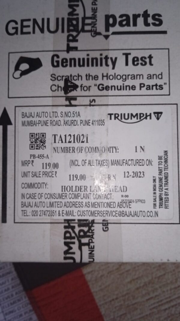 HOLDER LAMP HEAD LH TRIUMPH -TA121021