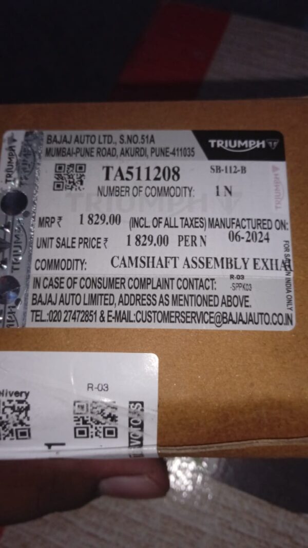 CAMSHAFT ASSEMBLY EXHAUST TRIUMPH -TA511208
