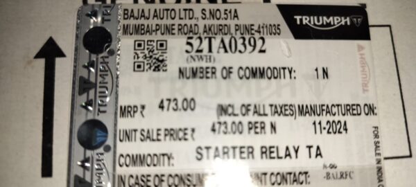 STARTER RELAY TA402003 WITH DAMPER FOR T -52TA0392