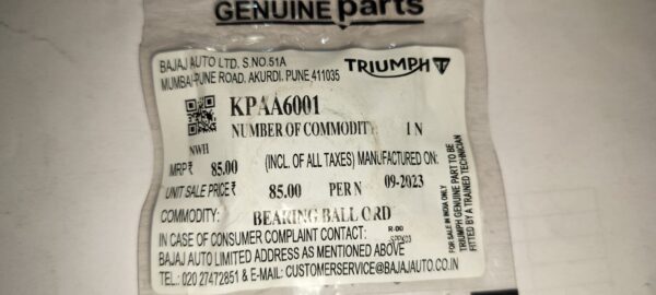 BEARING BALL ORDINARY CLEARANCE -KPAA6001
