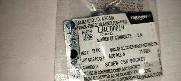 SCREW CSK SOCKET M6X1 -LBC00019