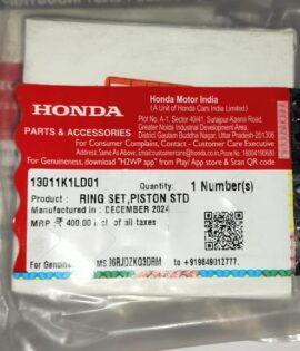 HONDA RING SET, PISTON(STD.)(TPR)  - 13011-K1L-D01