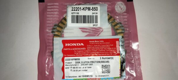 HONDA DISK, CLUTCH FRICTION(4X8X45)  - 22201-KPM-850