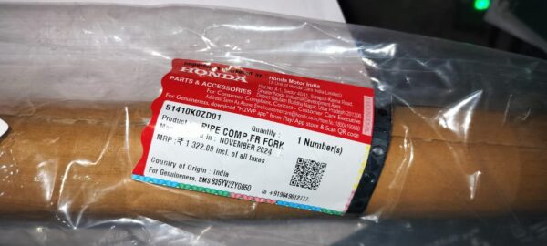 HONDA PIPE COMP., FR. FORK  - 51410-K0Z-D01