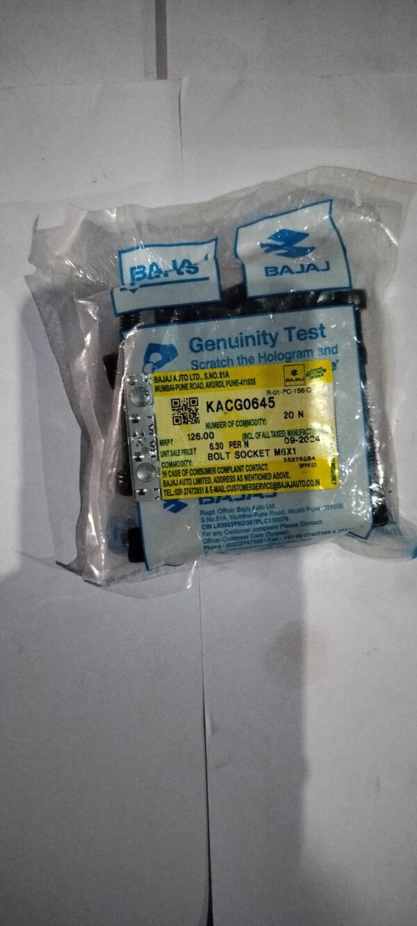 BAJAJ -BOLT SOCKET M6X1-KACG0645