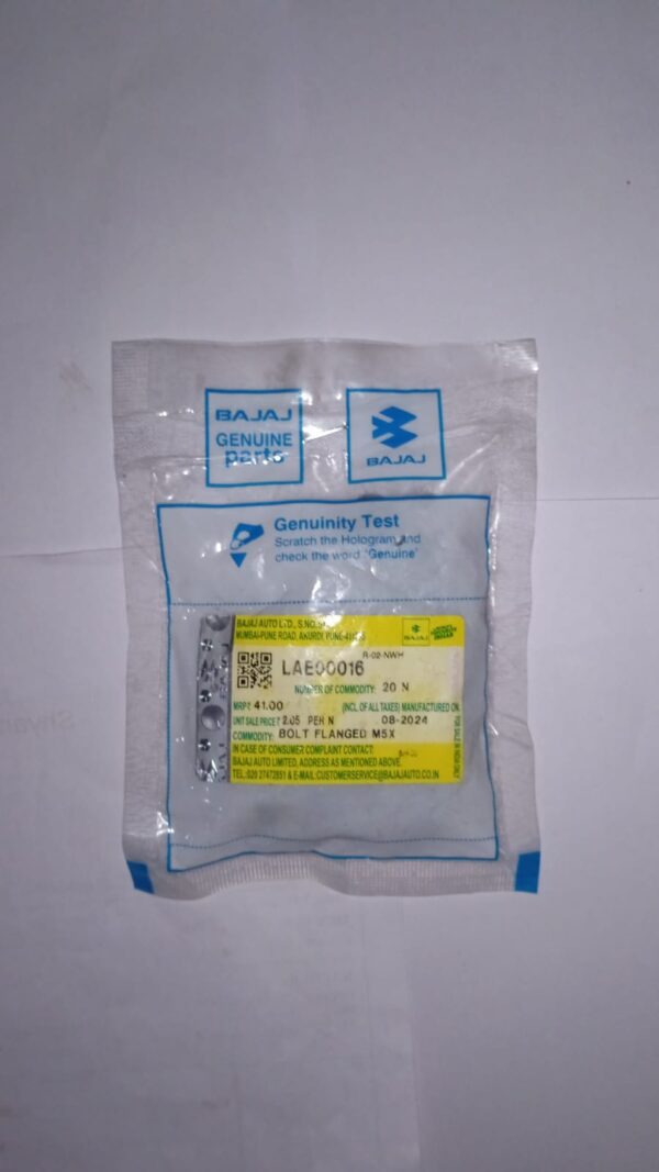 BAJAJ -BOLT FL M5X0.8X6L-PRECOAT. -LAE00016