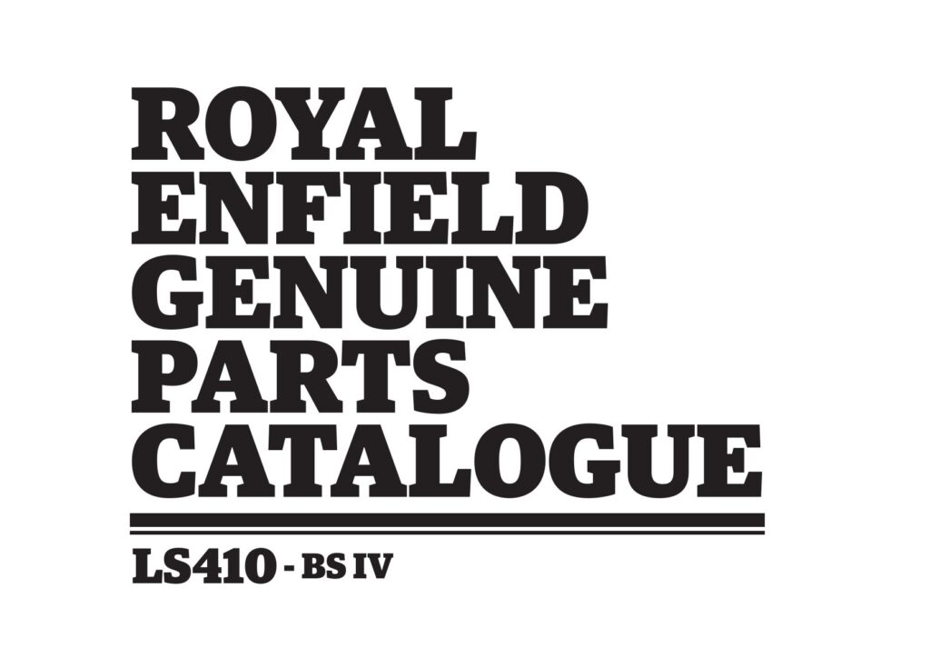 Royal Enfield LS410 Engines BS4 Version 1 Catalogue