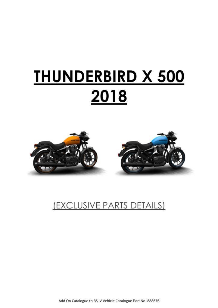 THUNDERBIRD X 500 BS4 CATALOGUE